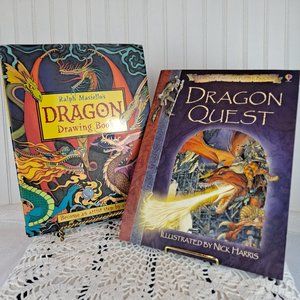 Autographed Dragon Drawing Book & Dragon Quest Fantasy Puzzle Book